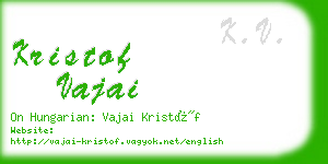 kristof vajai business card